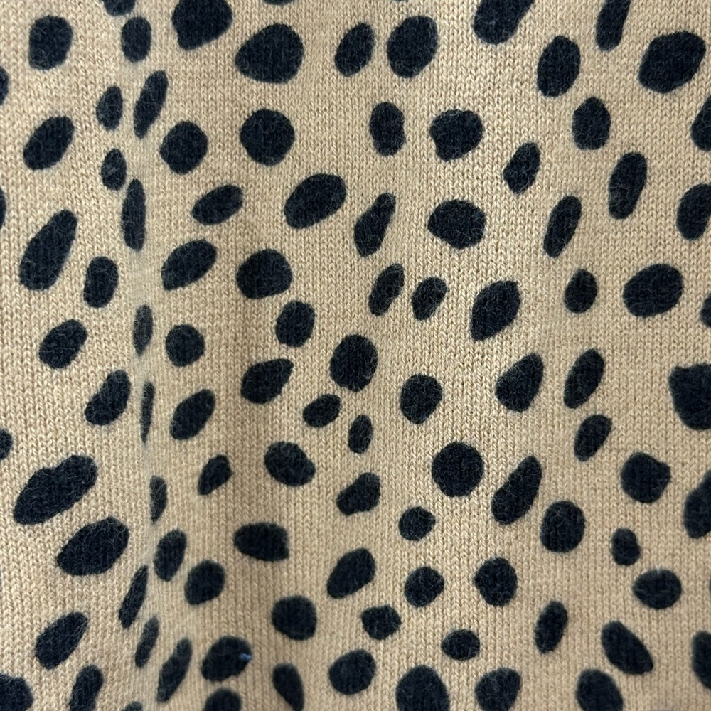 J.Crew Teddie Leopard Cheetah Print Cotton Long Sleeve Tee Top Large Tan Black - Picture 13 of 13